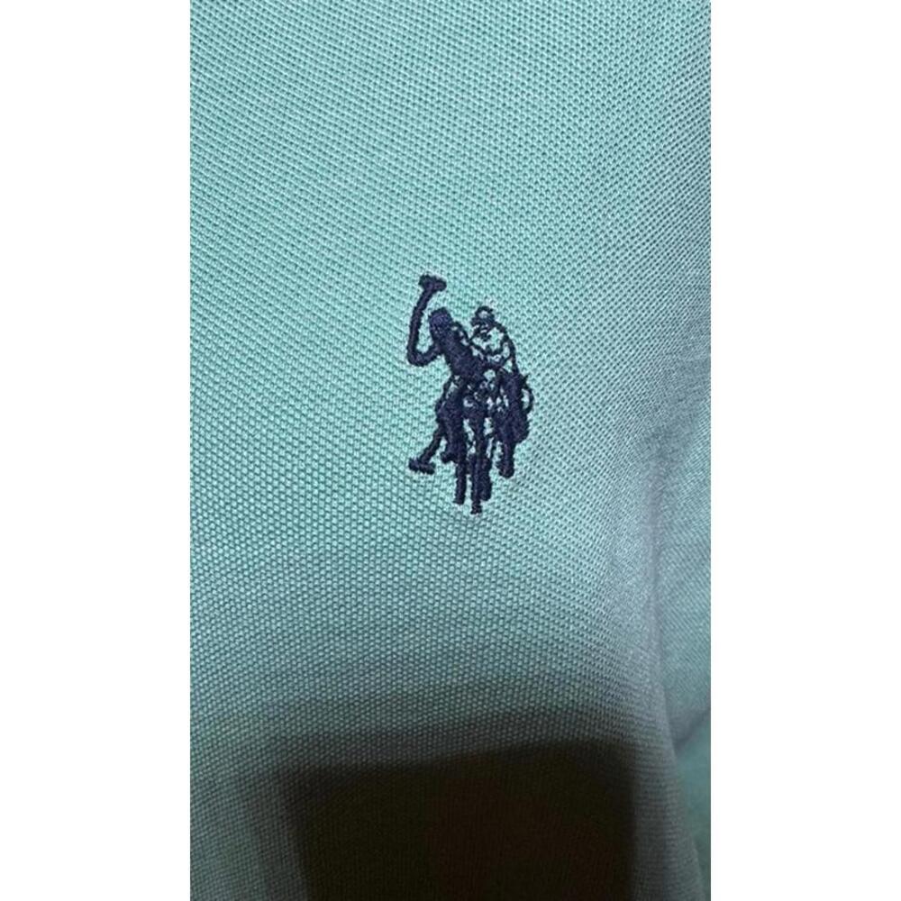 U.S. Polo Assn. Men's Blue/Green Polo Shirt - Size L - Picture 2 of 3